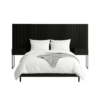 Groovy headboard and pedestal set in modern freestanding bedroom design